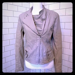 Blank NYC Cream/Tan Leather Jacket, S